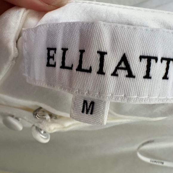 ELLIATT Aisle Dress Satin White Wedding Bride Maxi Cowl Neck Revolve M - Picture 4 of 7